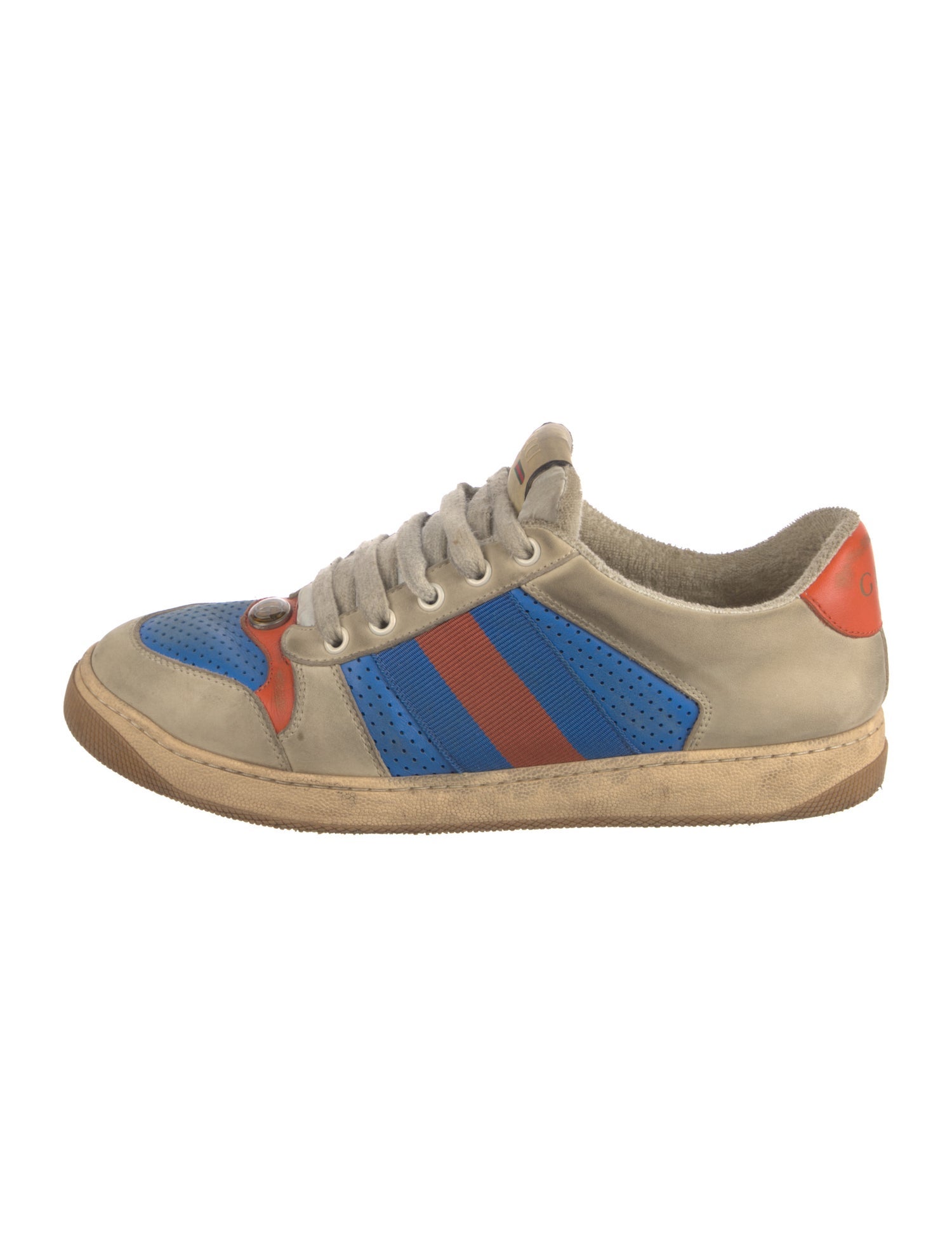 Gucci Web Accent Leather Sneakers